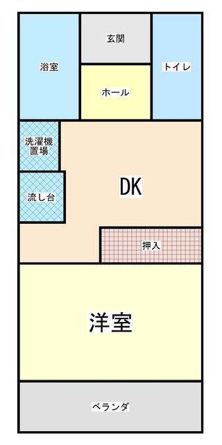 第三松屋マンション(1DK/1階)の間取り写真