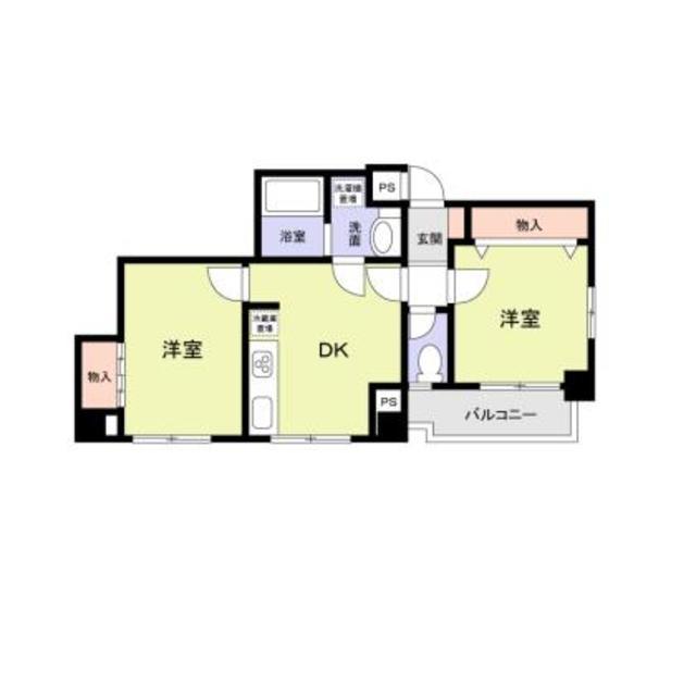 ミラベル関谷(2DK/3階)の間取り写真
