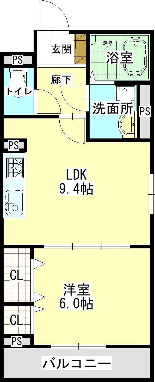 AMAGASUKA TERRACE(1LDK/1階)の間取り写真