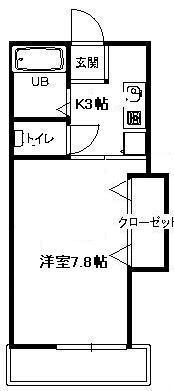 シルヴァン湘南(1K/1階)の間取り写真