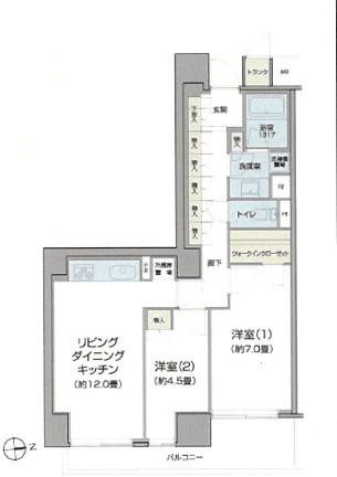 パークアクシス仙台(2LDK/13階)の間取り写真