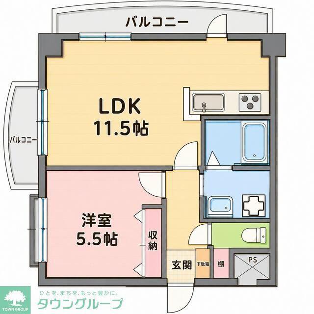 KAYAH KAMINOGE(1LDK/4階)の間取り写真
