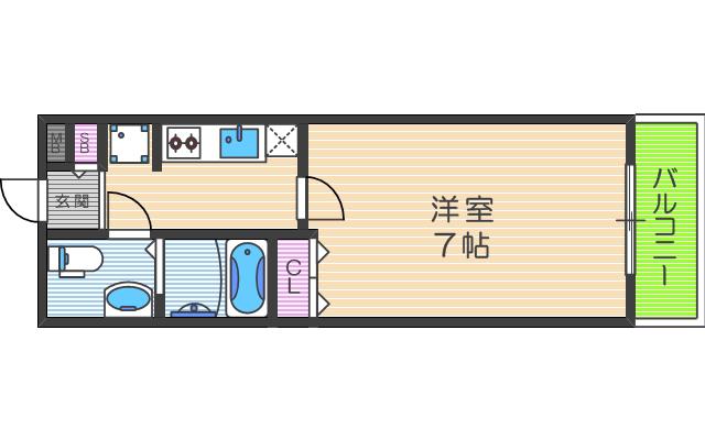 ジョイア鷺洲(1K/7階)の間取り写真