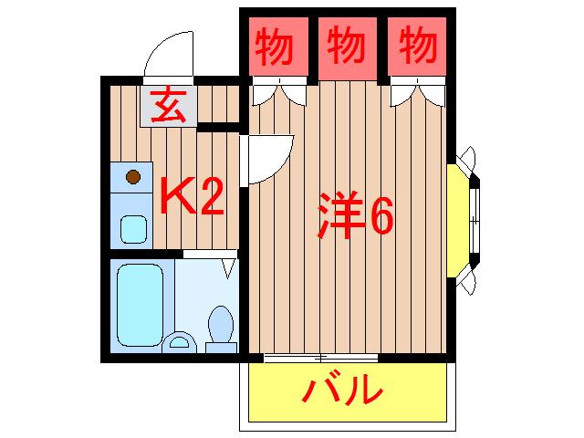 第三メゾンタケ(1K/2階)の間取り写真