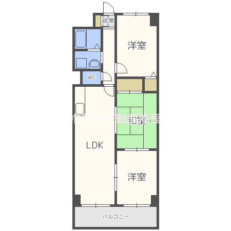 ヴィラスリースター住之江(3LDK/4階)の間取り写真