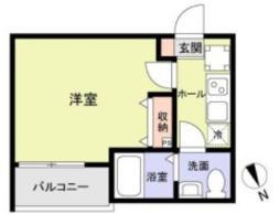朝霞市朝志ヶ丘2丁目アパート(1K/3階)の間取り写真