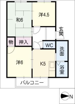 サンビレッジA(3K/1階)の間取り写真