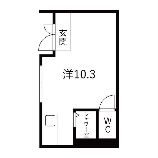 甲子園ガーデンズ(ワンルーム/1階)の間取り写真
