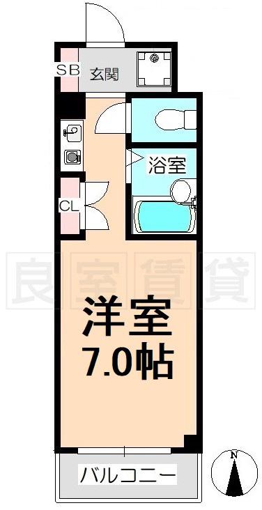 パルスII上前津(1K/7階)の間取り写真