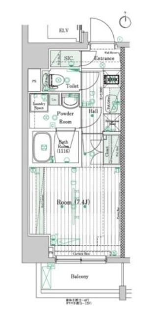 ブライズ住吉DUE(1K/3階)の間取り写真
