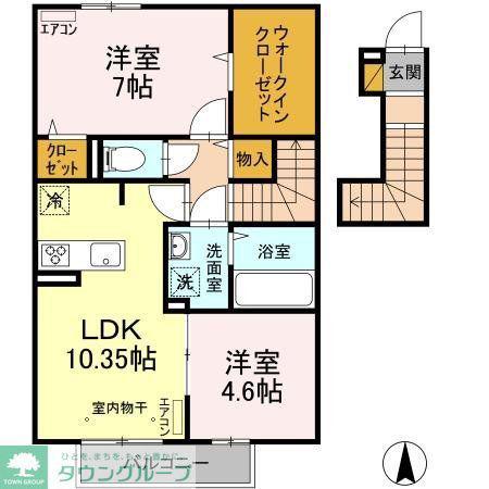 D・ルチア(2LDK/2階)の間取り写真
