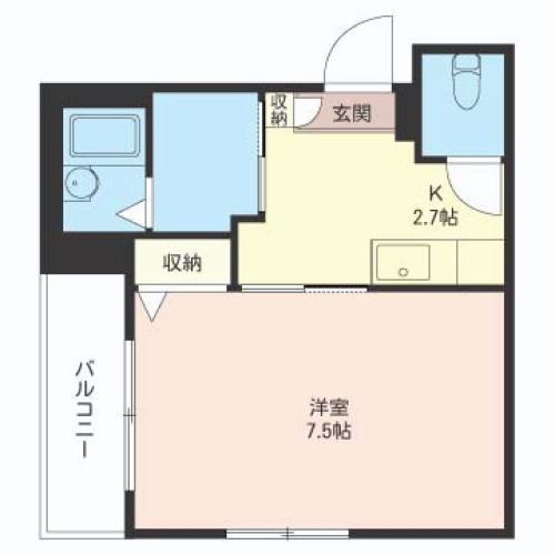 都営三田線 千石駅 徒歩4分 3階建 築23年(1K/2階)の間取り写真