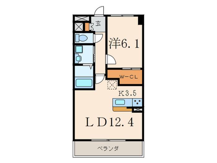 BEL MERISSA(1LDK/3階)の間取り写真