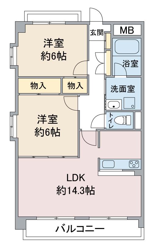 コンソランテ(2LDK/3階)の間取り写真