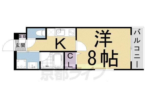 CREDOR東寺南(1K/4階)の間取り写真