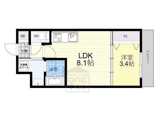 TOM-SOYA(1LDK/2階)の間取り写真
