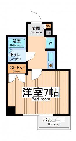 プライムアーバン川崎(1K/8階)の間取り写真