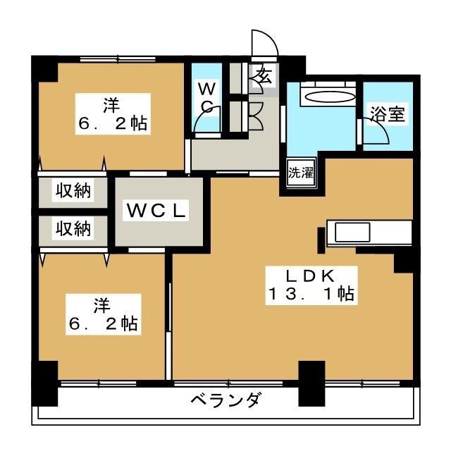 ライヴス行徳(2LDK/1階)の間取り写真