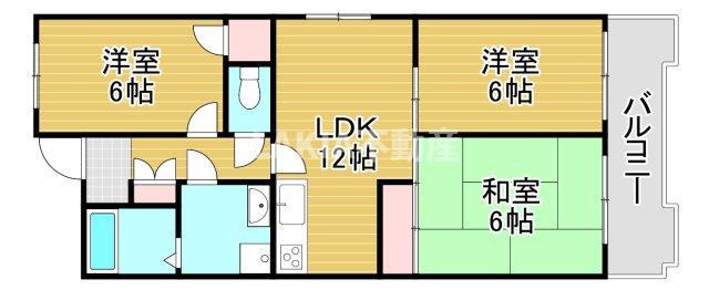 エステート関目(3LDK/4階)の間取り写真