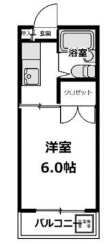 サンハイツ田倉(1K/2階)の間取り写真