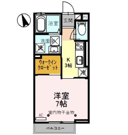 ルミネス大坪(1K/1階)の間取り写真