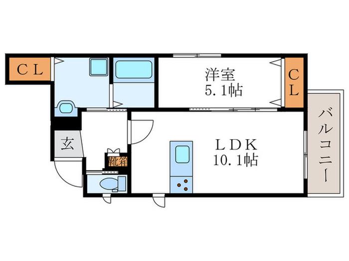 DANKE COURT(1LDK/3階)の間取り写真