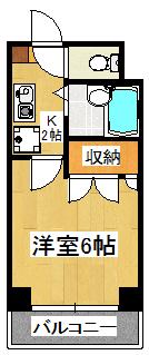 ベイステート安間(1K/3階)の間取り写真