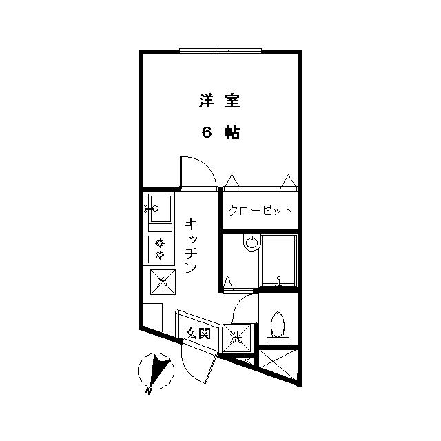 アルデーア下北沢(1K/1階)の間取り写真