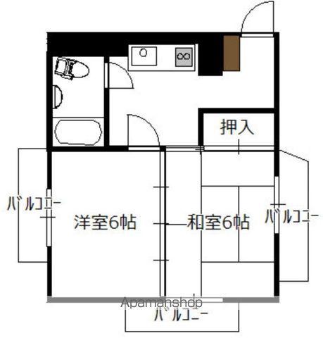 桂ビル(2DK/5階)の間取り写真