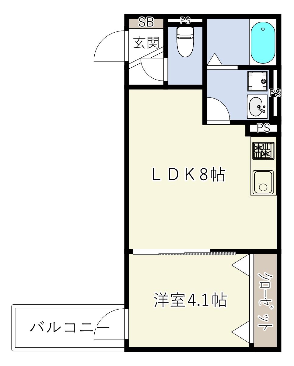 D PORTA GIRASOLE(1LDK/2階)の間取り写真