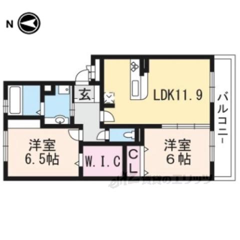 レークシティ(2LDK/2階)の間取り写真
