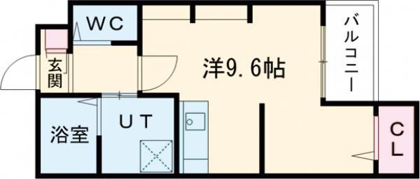 九間町シーエム・サンク(ワンルーム/1階)の間取り写真