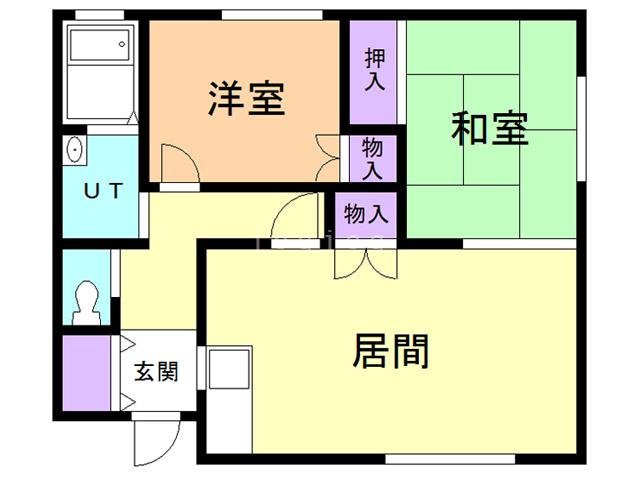ライフインロメリアC棟(2LDK/1階)の間取り写真