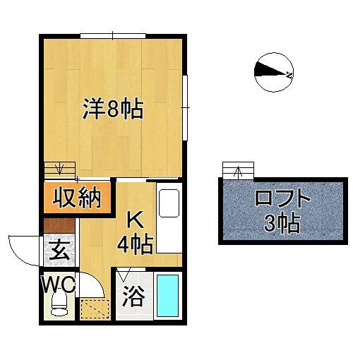 メゾンフォレー城東(1K/1階)の間取り写真