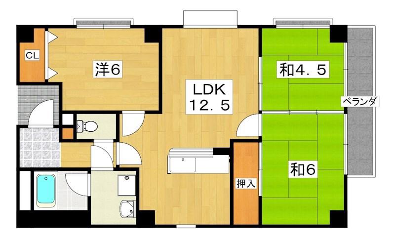 メゾンドール21(3LDK/3階)の間取り写真