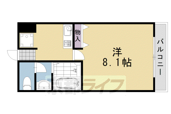 ビバーチェ(1K/2階)の間取り写真