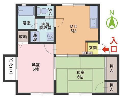 ニューセジュール373(2DK/2階)の間取り写真