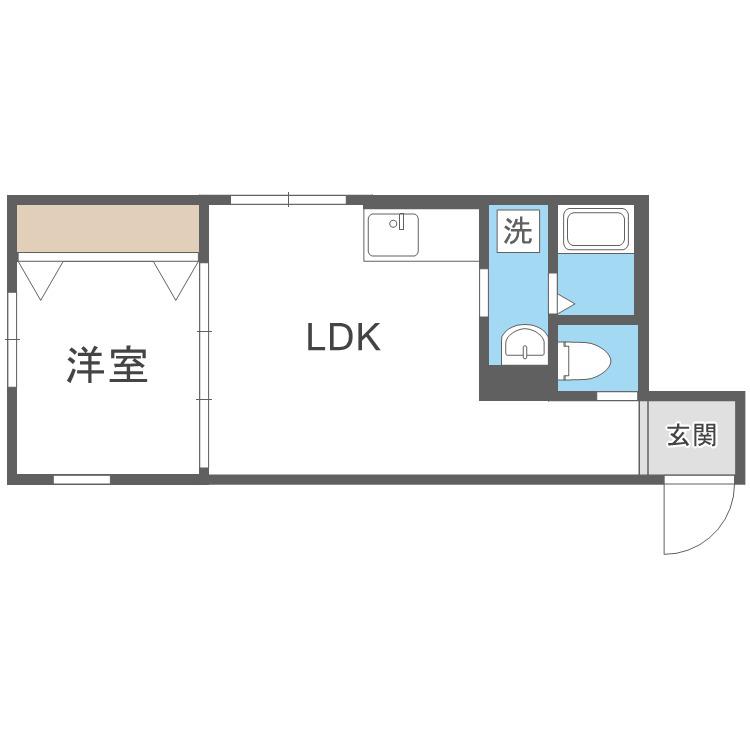 MAISON KAMUY PARK FRONT(1LDK/1階)の間取り写真
