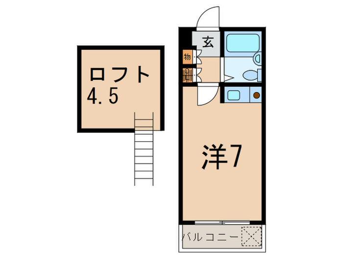 キャッスル駒沢(ワンルーム/2階)の間取り写真