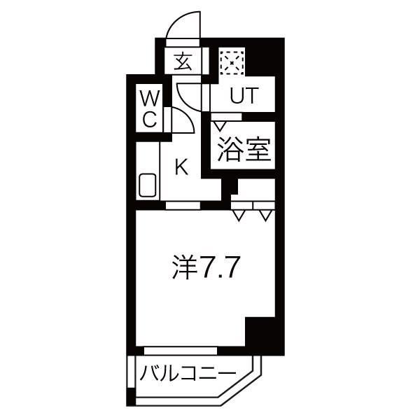 シェモア泉(1K/6階)の間取り写真