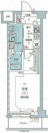LEXE用賀(1K/3階)の間取り写真
