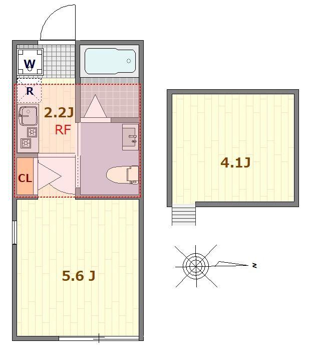 MADINA MAISON富岡(1K/1階)の間取り写真
