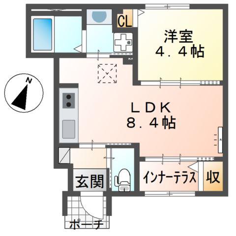 スターテラスII中野東(1LDK/1階)の間取り写真