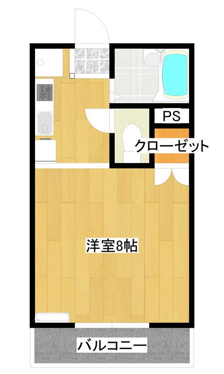 レスポワール梶返(1K/2階)の間取り写真