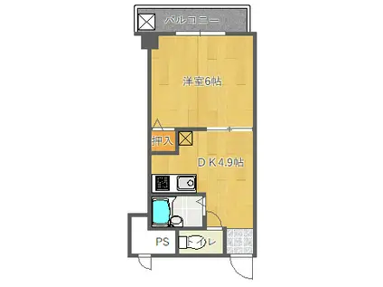 FUN FACTORY(1DK/4階)の間取り写真