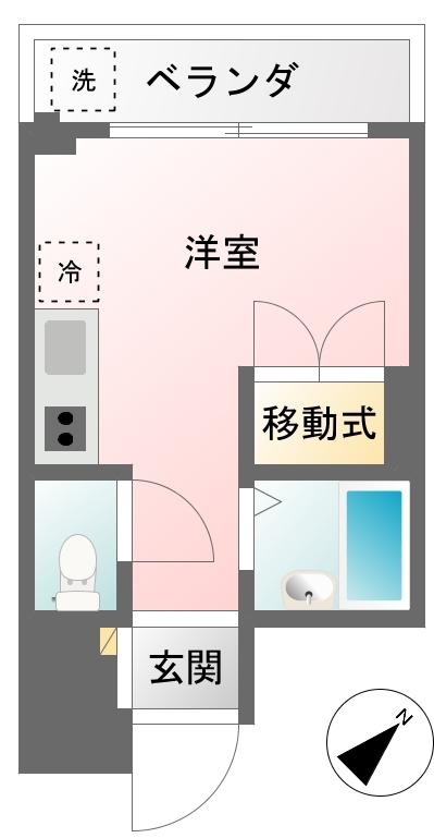 CASA7724(ワンルーム/3階)の間取り写真