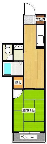 北原ビル(1K/3階)の間取り写真