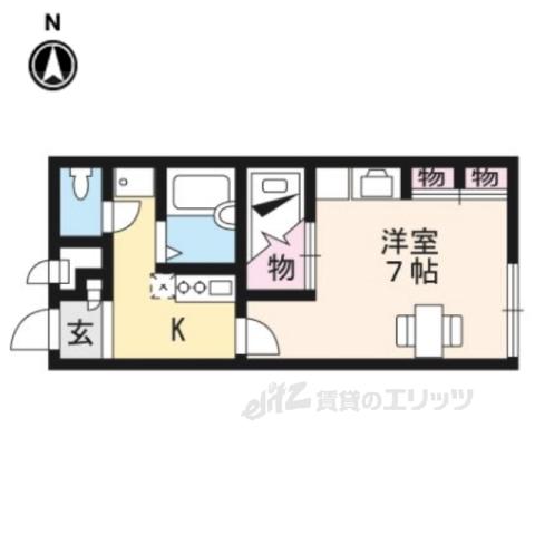 レオパレス林田(1K/1階)の間取り写真
