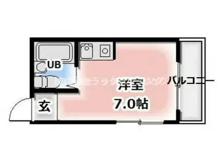 福井ハイツ(ワンルーム/3階)の間取り写真