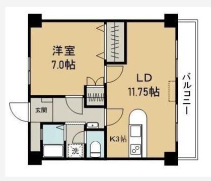 メゾンコンフォート(1LDK/1階)の間取り写真